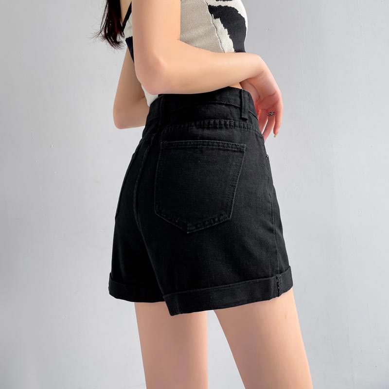 High Waist Jeans Shorts Women Summer Loose Denim Shorts Fashion Straight Five-point Pant Y2K Clothes Bottoms