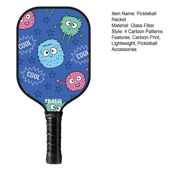 Copii Pickleball Paddle Cartoon Print Fibră de sticlă Ușoară Copii Pickleball Rachetă Pickleball Accesorii Cadou de aniversare