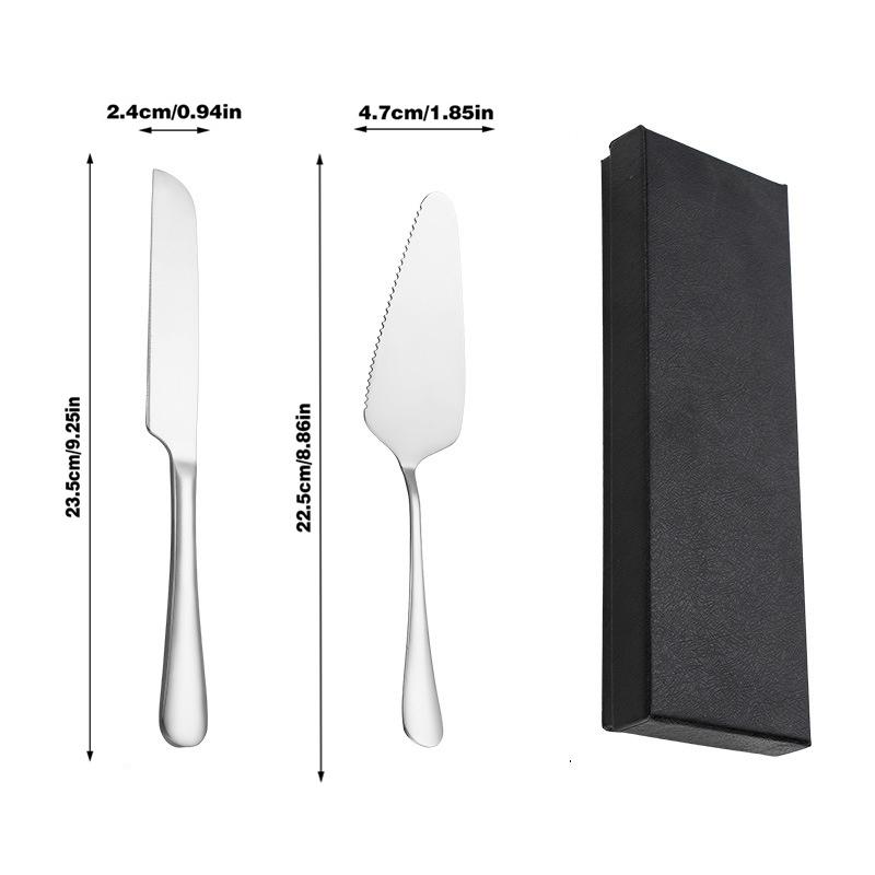 

Набор из 2 предметов: нож для торта и лопатка, набор столовых приборов из нержавеющей стали, инструменты для нарезки торта, лопатка для пирога и пиццы, свадебные и праздничные принадлежности