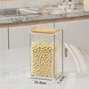 Sealed Grain Container Airtight Storage Container with Wooden Lid Transparent Food Canister for Dry Goods Snacks Tea Leaves Beans Kitchen Pantry