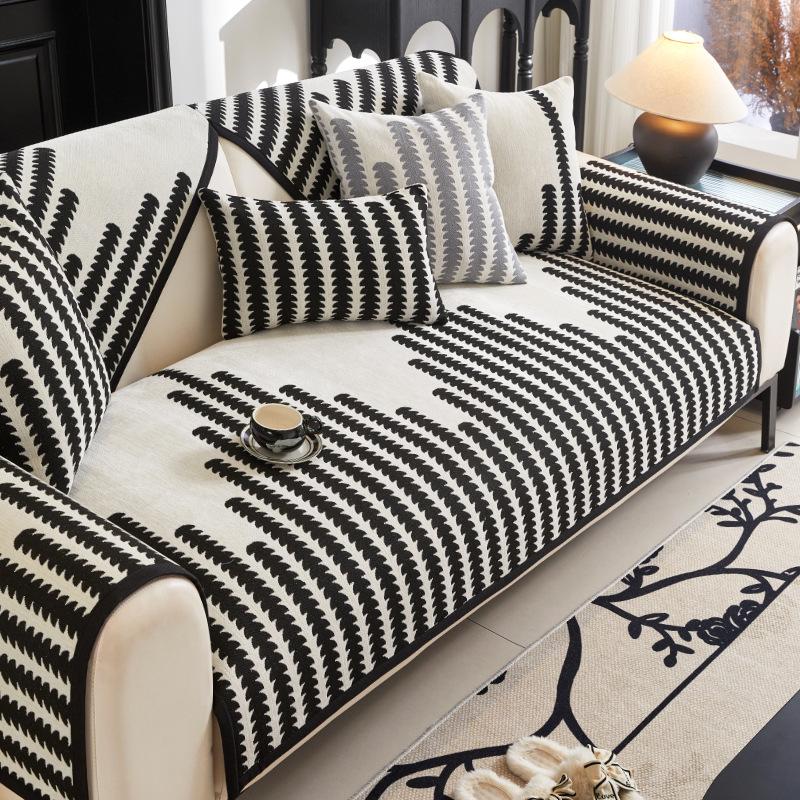Poduszka na sofę z szenili Anti-Scratching Pełny zestaw Lekki luksus Skórzana sofa Antypoślizgowy Cztery pory roku Uniwersalny Pokrowiec na sofę