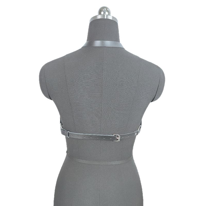 PU Leather Metal Hollow Breast Bondage Sexy Underwear Bra BDSM Slave Belt Adult Products Sex Toys for Couples