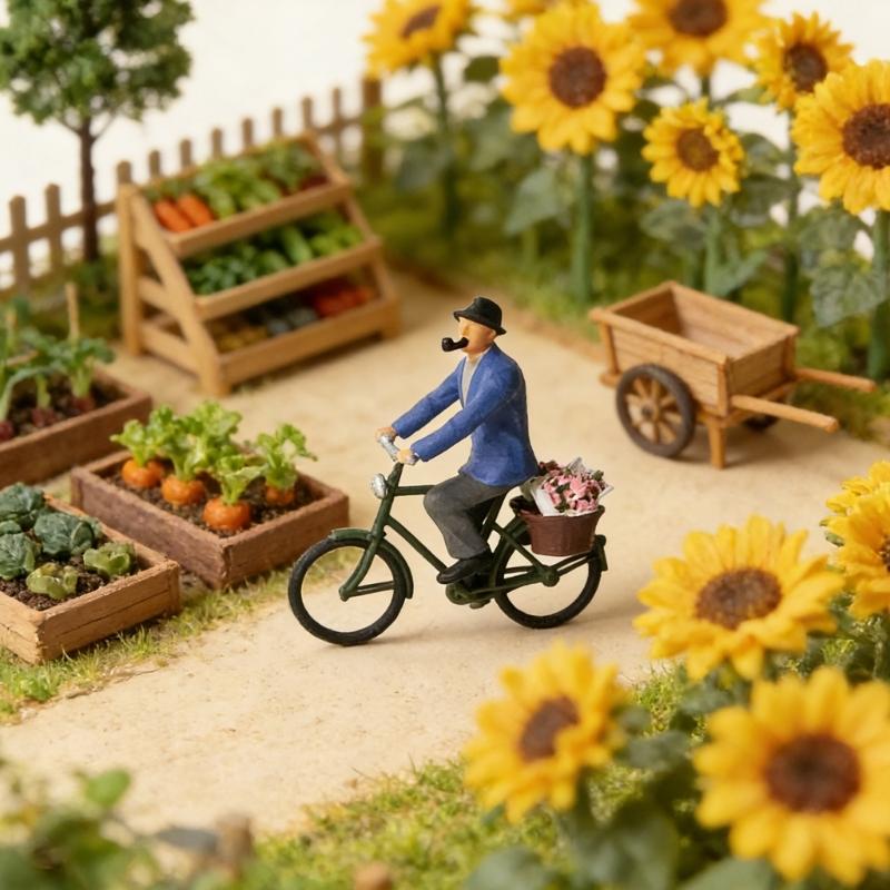 Handgefertigtes 1/64 Radfahrer-Figurenset Mit Realistischen Posen Detailliertes Miniatur-Radfahrer-Ornament Für DIY-Szenenbau