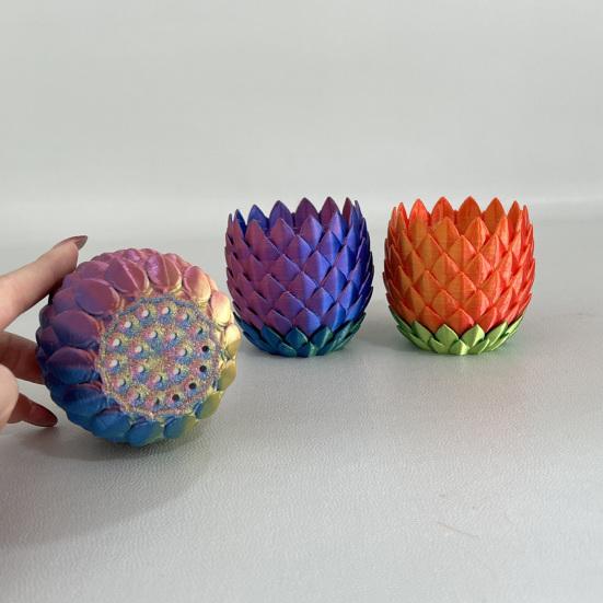 3D Printed Dragon Scale Flowerpot with Drip Tray Indoor Outdoor Succulents Herb Plants Planter Pot Container with Drainage Hole Home Garden Decoration