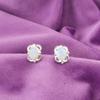 Milky Opal Stone Sterling Silver Daughter Gift Ethnic Stud Post Earrings Jewelry EE-149-7