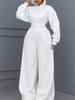 TW818 Women's Hooded Zip-Up Slimming Jumpsuit - Autumn/Winter, Elastic Waist, Solid Color