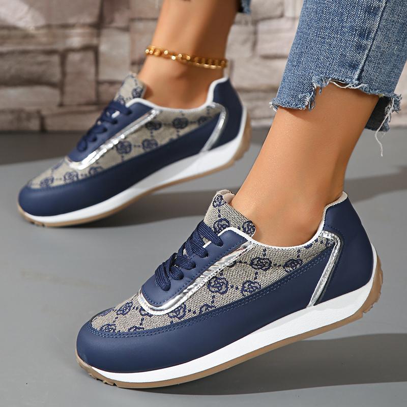 Fashion Fashion Print Platform Sneakers for Women 2025 Spring Casual Comfy Walking Shoes Woman Lightweight Non Slip Lace Up Sports Shoes