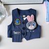 Girls' Rabbit Police Officer Three-Piece Set: Vest, Shirt, and Pleated Skirt – Suitable for Autumn and Spring (AQB003)