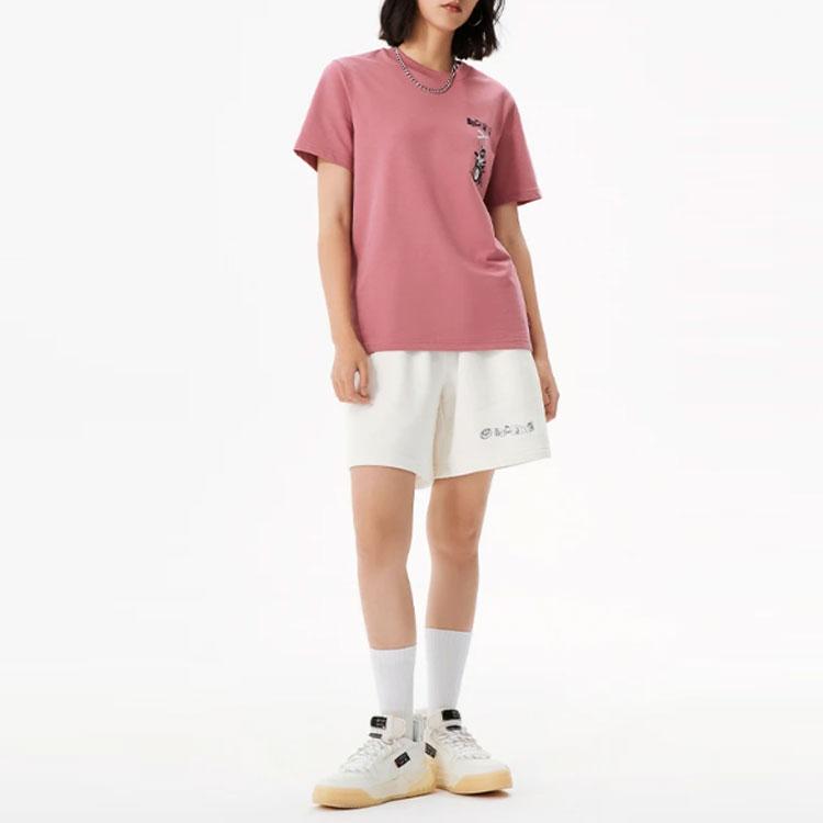 Li Ning SS22 Anti-Five Series Anti-Five Badfive Womens Solid Color Lace-Up Loose Shorts Women shorts Cloud-White AKSS374-4