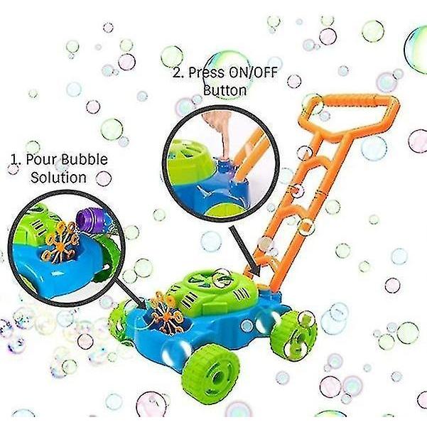 Bubble Lawn Mower Toy For Toddlers Electronic Bubble Mower For Kids Bubble Blower Machine Outdoor To
