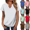 Women's Tops Loose Casual V-Neck T-Shirt Short Sleeve Color Fashion Top