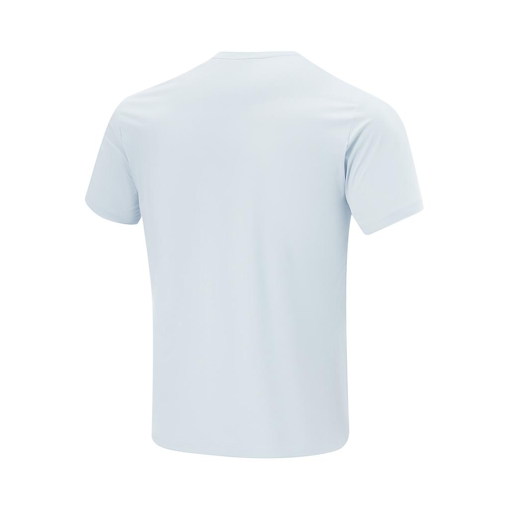 Li-Ning Moisture Wicking Round Neck Short Sleeve T-Shirt Men Tops Folk-Blue ATSV107-4