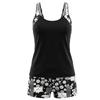 Damen Badeanzug mit Shorts, fließender zweiteiliger Badeanzug, Tanktop und Shorts