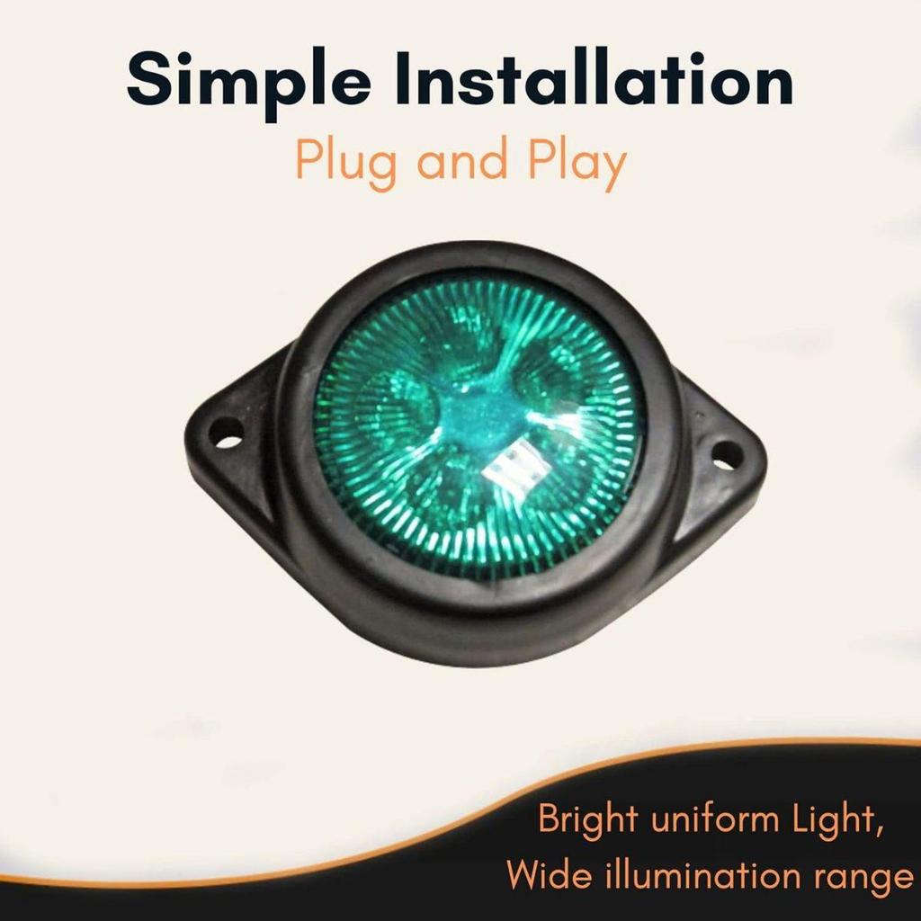 APSMOTIV LED Outline marker Lights trailer fot truck 24V Clearance for Truck chicken lights for semi trucks cargo Universal Fit, Green, 15-Pack