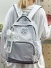 Girl Striped Star Backpack With Waterresistant Nylon For School And Travel Use