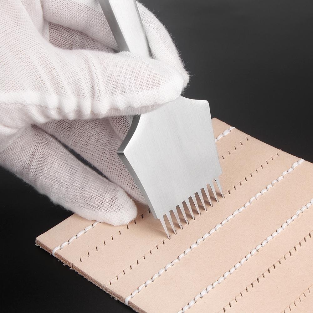 QJH DIY Lederstanzwerkzeug Set, Lederbohrer Meißel, Langlebige Leder Lochschneidewerkzeuge, Professioneller Stahlmeißel