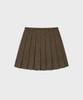 Sinun Sn Wool Blend Pleated Skirt (Brown)