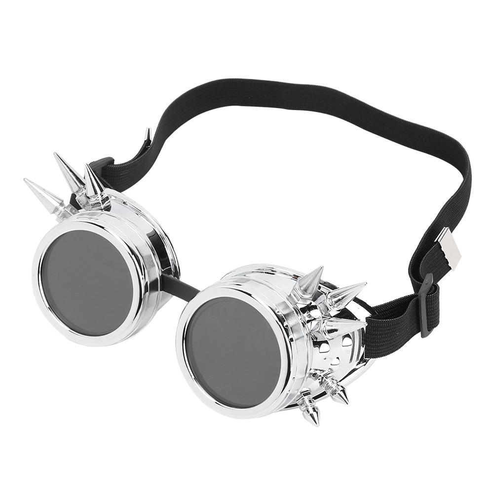 ABS Industrielle Vintage Stachelige Steampunk Einzigartige Brille Fahrradbrille Doppelschicht Winddicht Sonnenbrille Schwarz