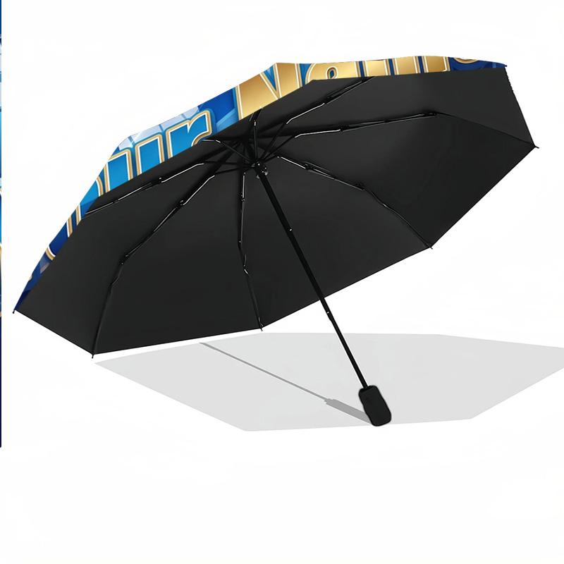 8 Rib Auto Folding Umbrella FC Zürich Print Custom Name Text Portable Rain Gear
