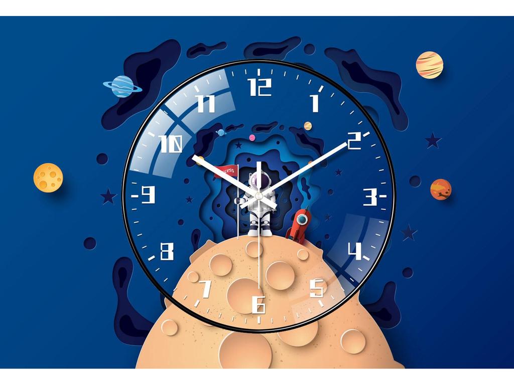 Creative Astronaut Children's Silent Wall Clock: Ideal for Bedrooms & Living Rooms