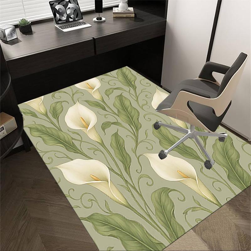 1PC Calla Lily Pattern Extra Large Non-Slip Floor carpet, Office, family, bedroom, Studio - Large Area Rug Indoor Rugs, Vibrant Colors-W212
