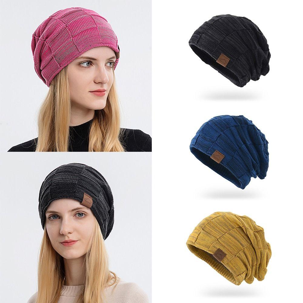 

Thickened Plush Winter Women s Hat Soft Warm Beanie Mixed color Ski Cap Girls