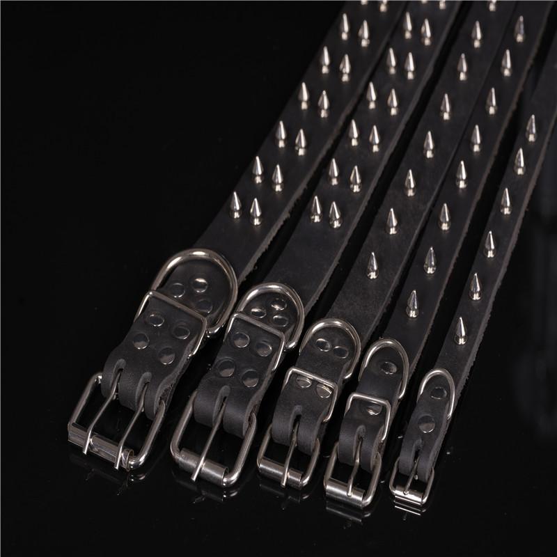 

Нашийник з шипами з коров ячої шкіри, Нашийник для собаки проти укусів, Зоотовари, Нашийник для шиї з коров ячої шкіри L（