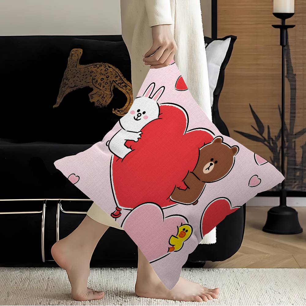 B-Brown And C-CONY Cushion Cover Inches Farmhouse Decor Home Throw Pillow Covers for Couch Decorations
