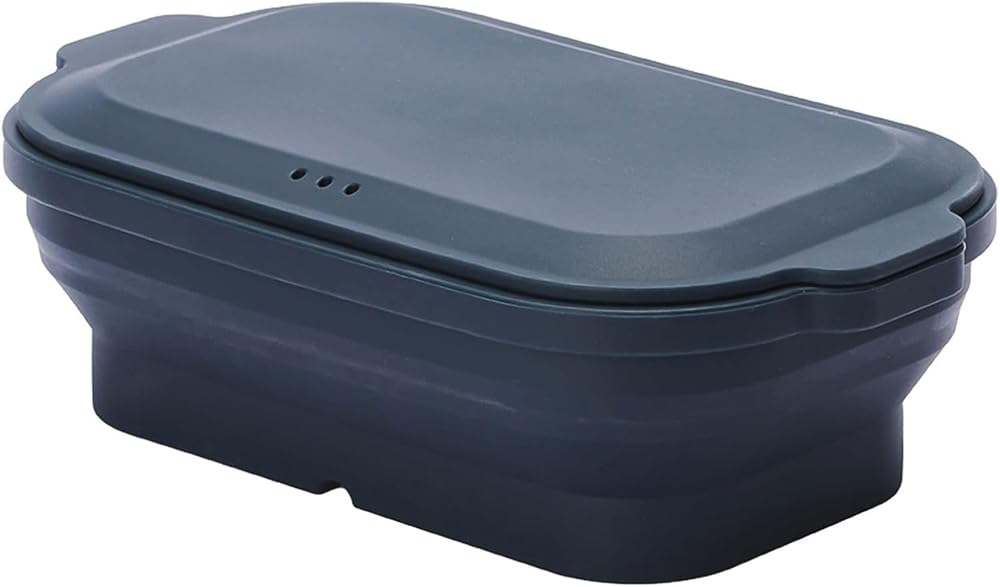 

tone Silicone Steamer with Lid that Transforms into a Microwave Recipe Dishwasher Safe SG-05 Plate, Square, Cooking, Steamer, Included, Foldable,