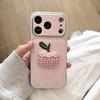 Koreanischer Stil Rosa Linie 3D Stoff Frucht Hülle für iPhone 17 Pro Max Apple 16 Handyhülle 15 für Damen 14