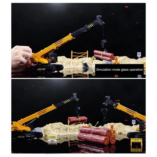 Lifting Cranes Toy 360 Degree Rotating Base Adjustable Long Arm Retractable Sling Ornament Simulation Boys Girls Engineering Truck Model Toy Children