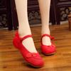 Fashion Chinese Knot Women Cotton Fabric Embroidered Ballet Flats Retro Ladies Casual Traditional Old Beijing Shoes Solid Color