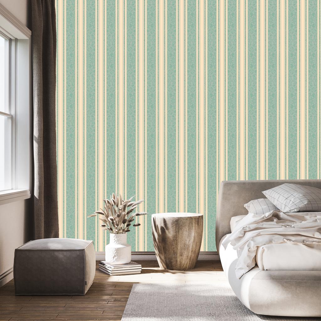 Wallpaper Retro stripes ornaments in Eastern style for living room and bedroom 50x1000