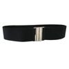 Fashion Womens Wide Elastic Leather Belt Metal Buckle For Dresses And Casual Wear