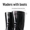Men's PVC Waders with Non-Slip Rubber Boots and Cowhide Bottom Waterproof Rain Shoes