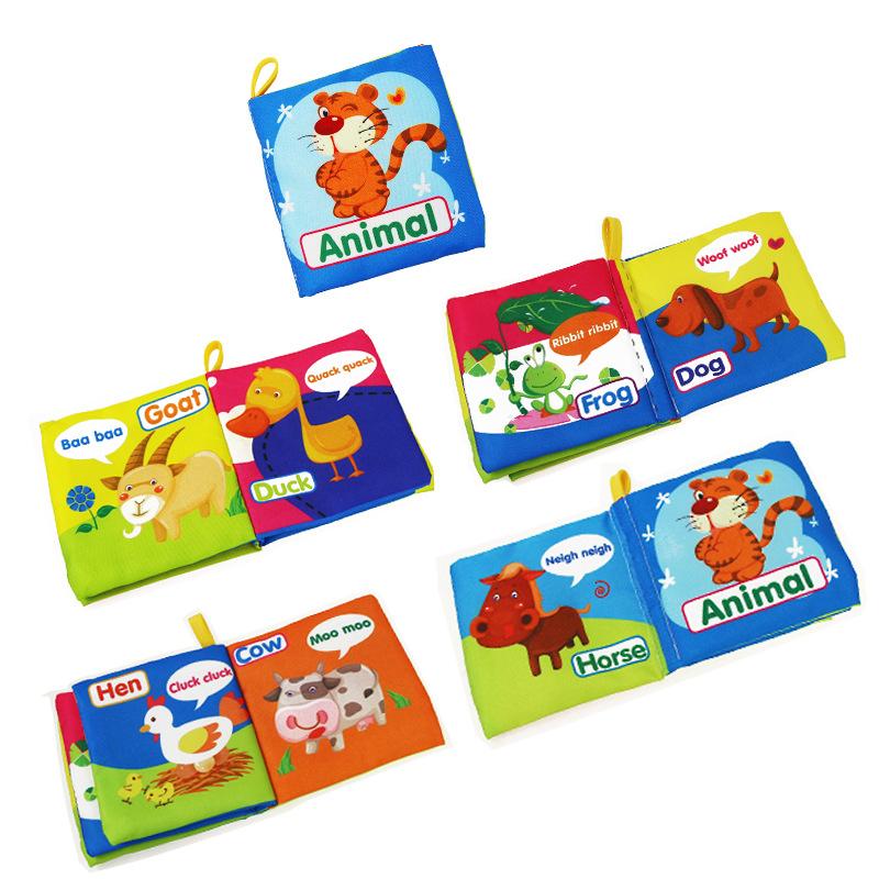 Baby Soft Cloth Book 0-36 Month Montessori Early Educational Toys for Kids Fruits Animal Numbers Food Cognitive Book for Toddler