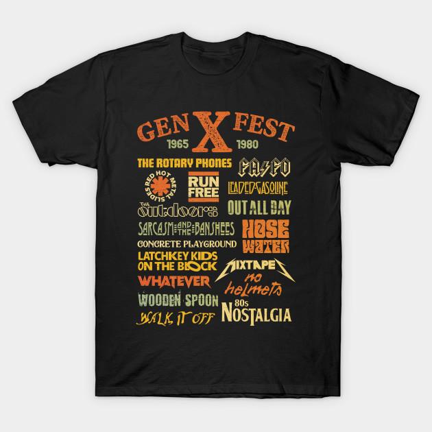 

Мужская черная футболка с принтом Gen X Fest Печать на трансферной бумаге без вырезания Хлопковая футболка S чёрный