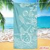 Unique Sketch Sea Turtle Beach Towel Large Artistic Ocean Print Pool Mat Microfiber Quick Dry Sport Towel Elegant Summer Gift