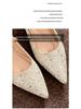 Neue Frühling/Sommer Damen Pailletten Spitzschuh Versteckter Absatz Ballerinas - Französischer Stil Abend Pendlerschuhe