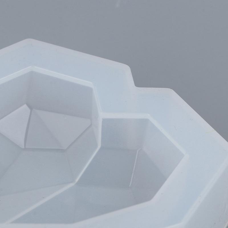 1Pcs 3D Love Heart Design Silicone Cake Mold Diamond Soap Moulds Decorating Tool