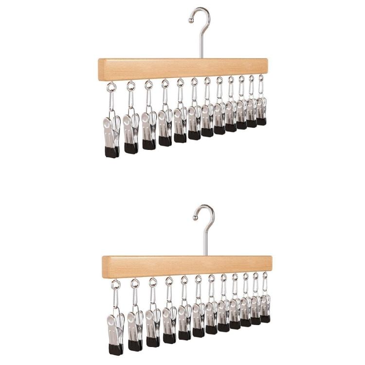 Practical Storage Rack For Caps Belts Household Clothes Hanger with 12 Clip for Bedroom Or Entryway