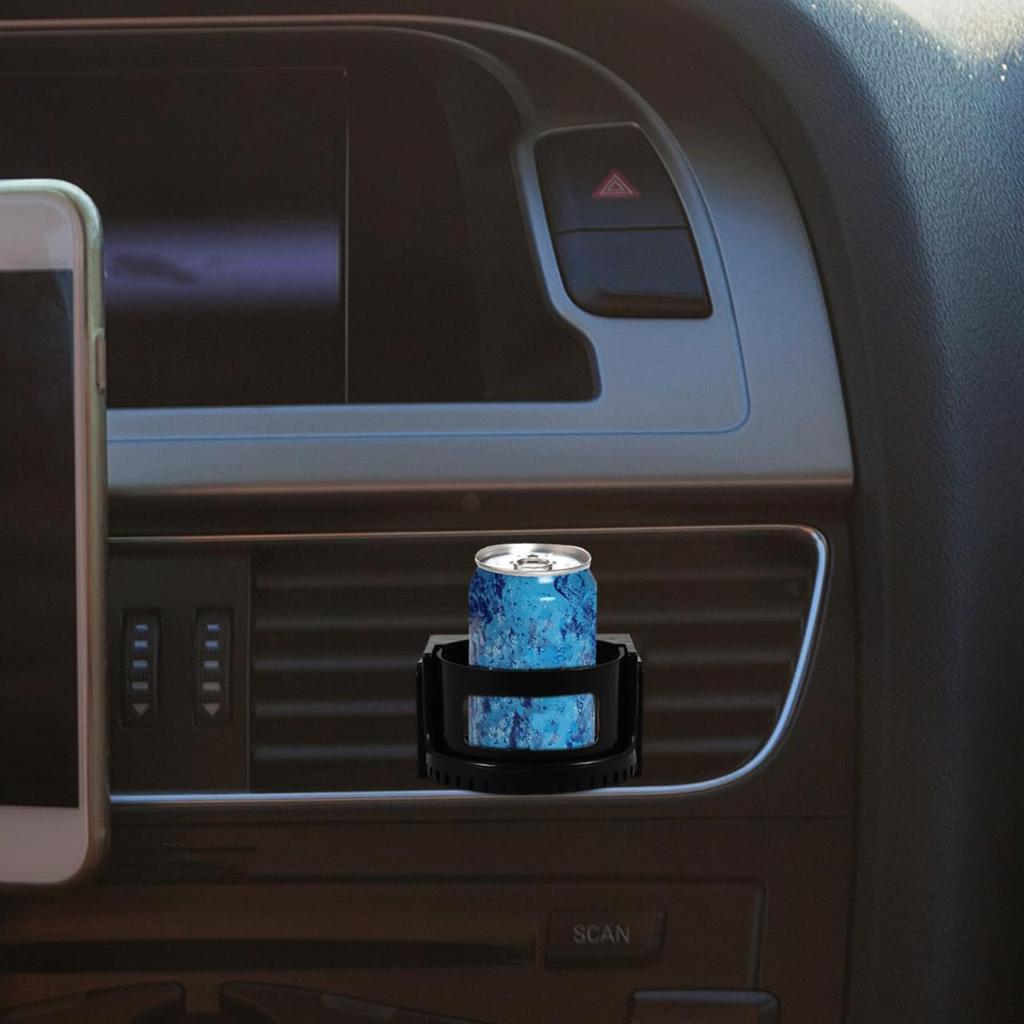 Ledmomo Car Drink Holder Air Vent Mount Car Cup Holder Bottle Tumbler Adjustable Anti-Slip Design Anti-Vibration Car Vent Black