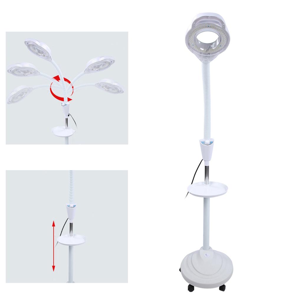 LED Cold Light Height Adjustable 8X Magnifying Stand Lamp Tattoo Beauty Light Salon Use