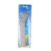 6Pcs Metal Reusable 304 Stainless Steel Straws Straight Bent Drinking Straw With Case Cleaning Brush Set Party Bar Accessory