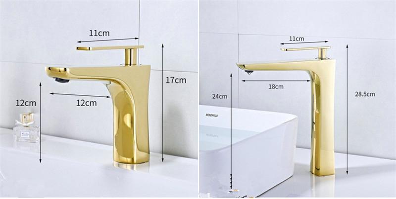 Brushed Gold Bathroom Faucet Antique Basin Faucet Water Basin Mixer Tap Hot & Cold Brass Lavotory Faucet Sink Water Crane Mixer