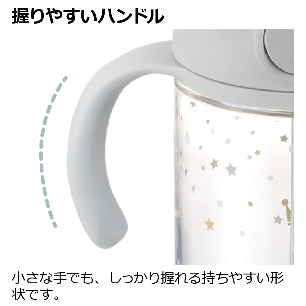 Richell Aster Drinking Straw Light Use Set, Blue, 320ml, 7-month