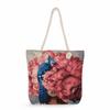 Flower Woman Print Thick Rope Single-shoulder Beach Bag 7213