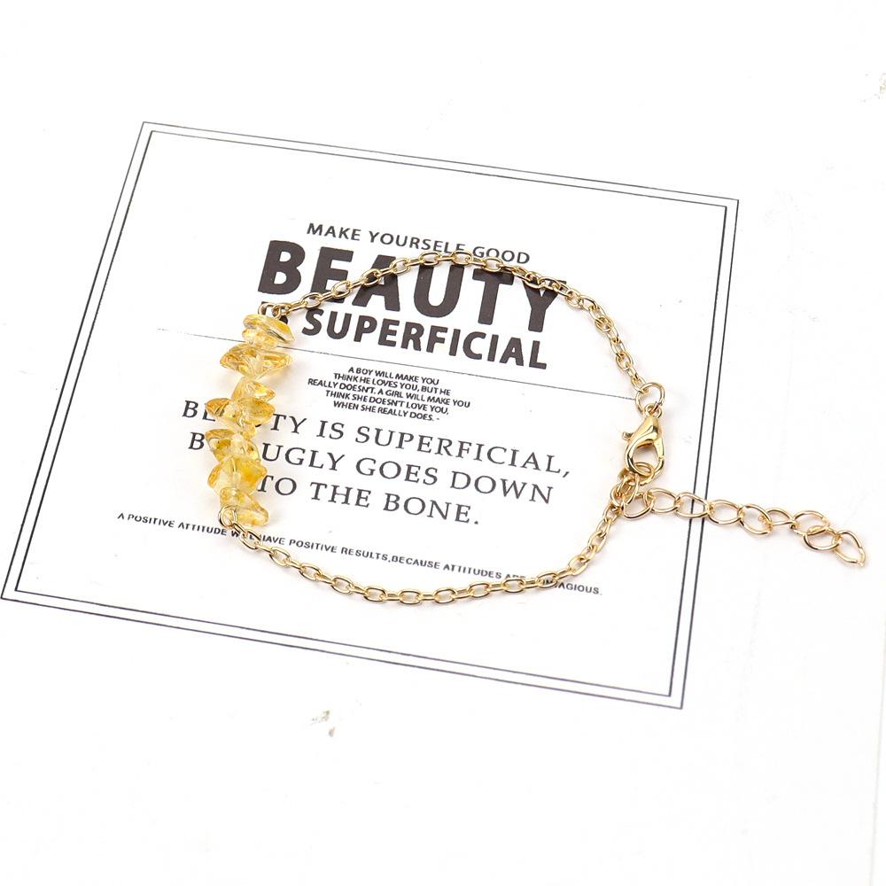 Drainage Natural Crystal Agate Gravel Semi-Precious Stone Bracelet Bracelet Irregular Stone Jewelry B79