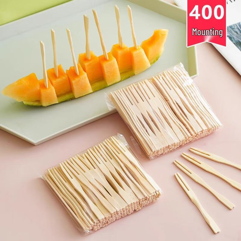 Transparent Bamboo Knot Disposable Fruit Forks, 800 Count