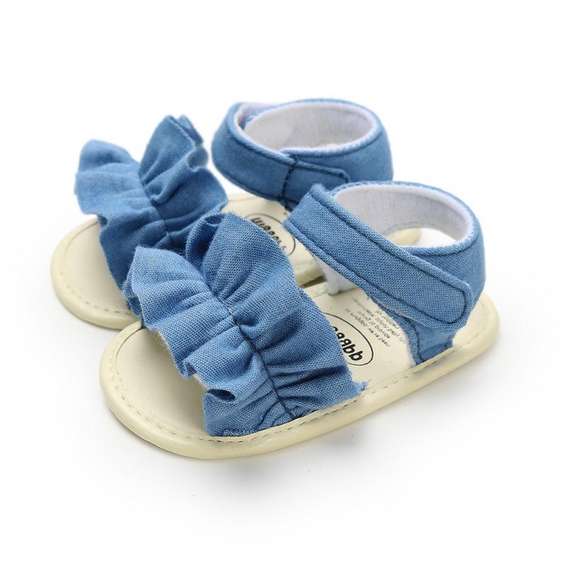 Baby Girls Breathable Anti-Slip Bow Shoes Sandals Toddler Soft Soled First Walkers